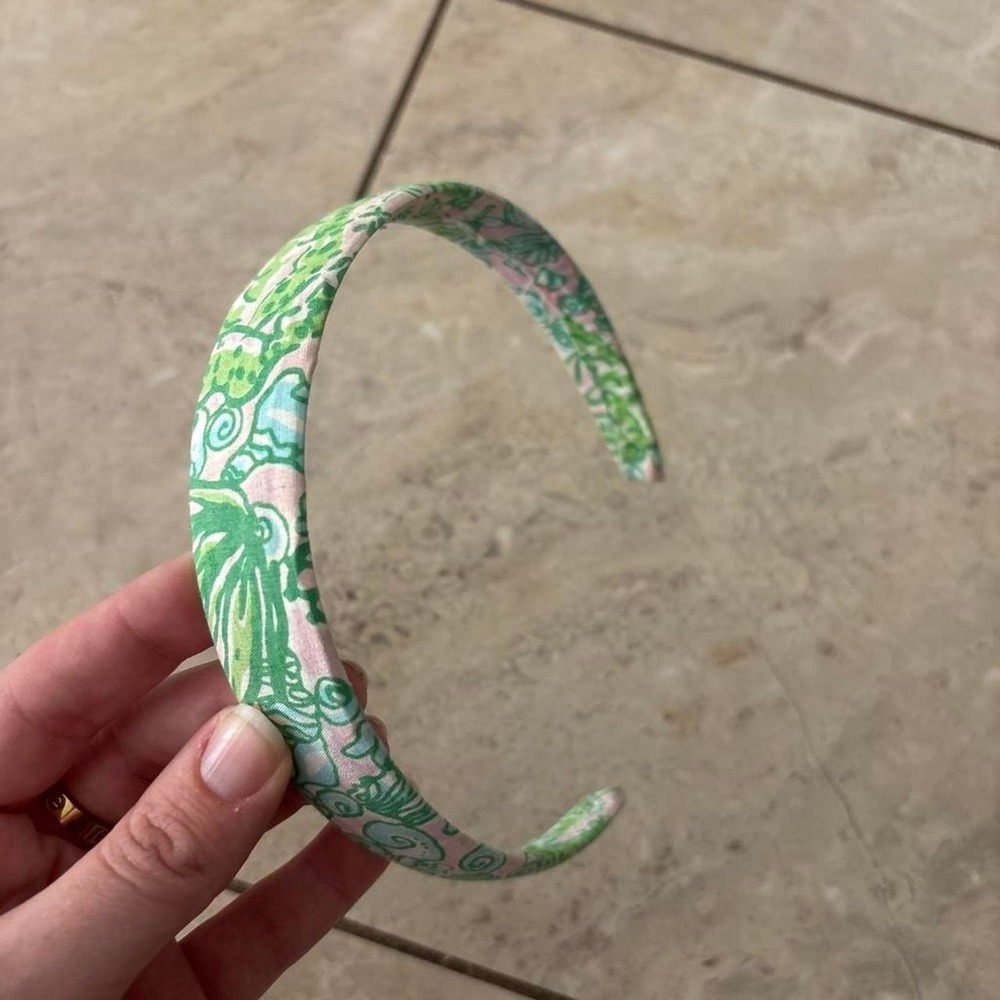 Lilly Pulitzer Vintage Y2K Fabric Headband Hip Hop Hooray Floral Paisley Green